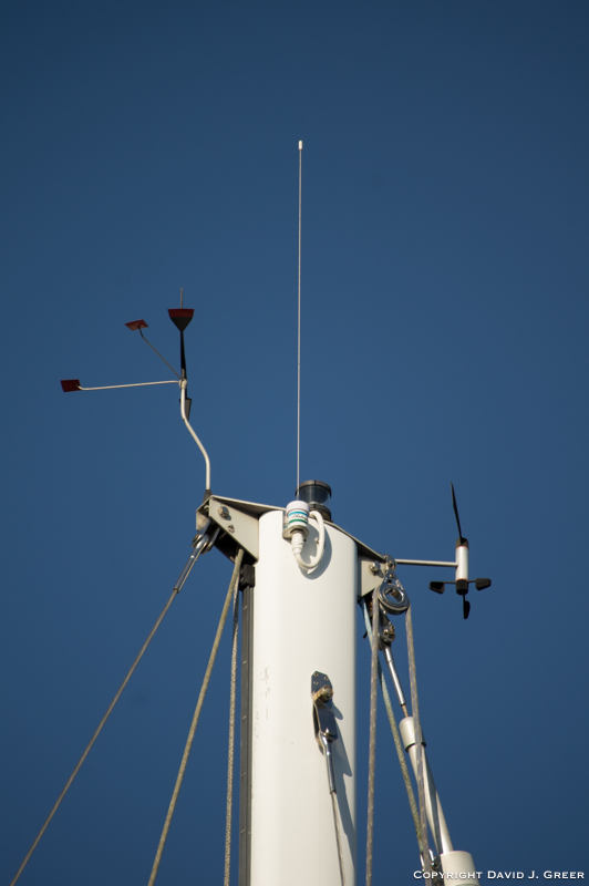 VHF Antenna, Wind Vane, and Wind Instruments